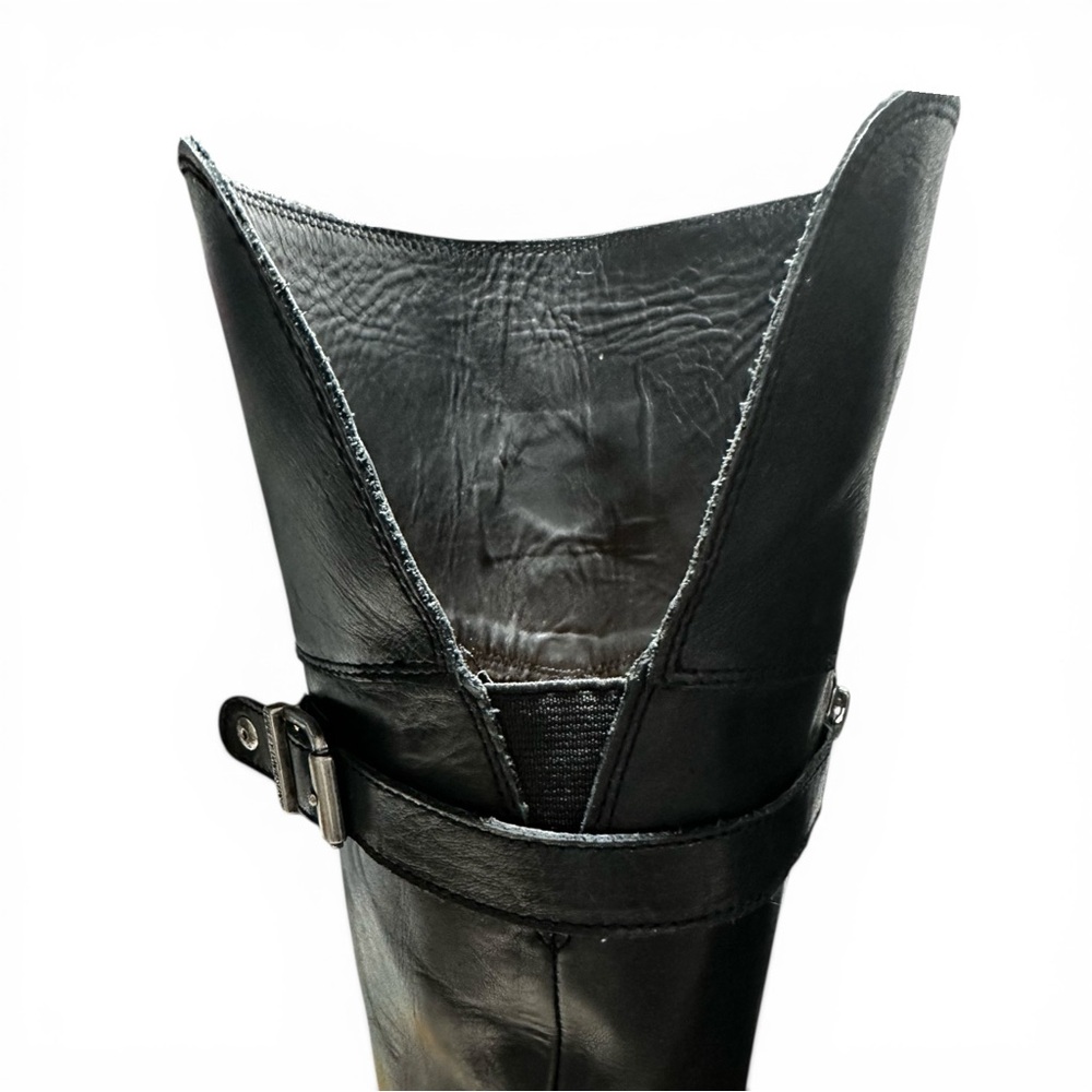 Harley-Davidson 13” Knee High Black Leather Zipper Heeled Motorcycle Boot - Picture 7 of 16